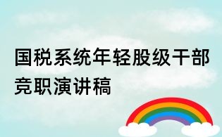 国税系统年轻股级干部竞职演讲稿