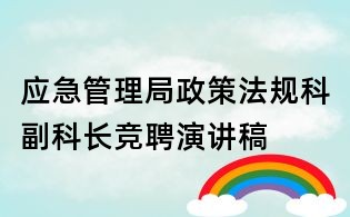 应急管理局政策法规科副科长竞聘演讲稿