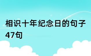 相识十年纪念日的句子47句