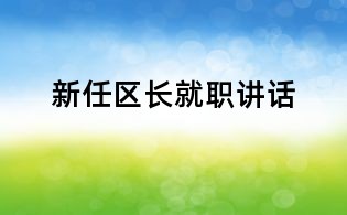 新任区长就职讲话