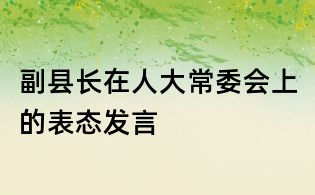 副县长在人大常委会上的表态发言