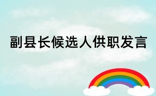 副县长候选人供职发言