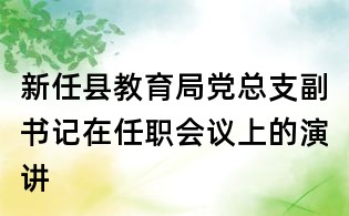 新任县教育局党总支副书记在任职会议上的演讲