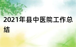 2021年县中医院工作总结