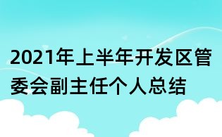 2021年上半年开发区管委会副主任个人总结