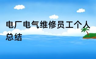 电厂电气维修员工个人总结