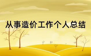 从事造价工作个人总结