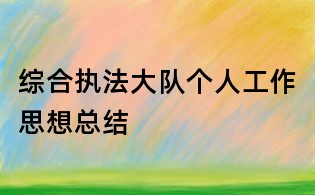 综合执法大队个人工作思想总结
