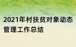 2021年村扶贫对象动态管理工作总结