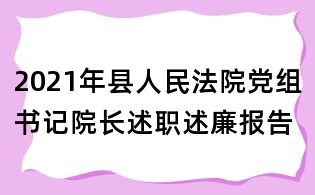 2021年县人民法院党组书记院长述职述廉报告