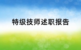 特级技师述职报告