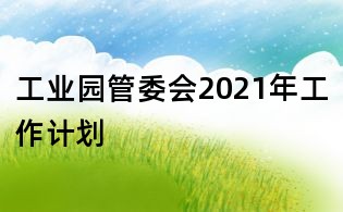 工业园管委会2021年工作计划