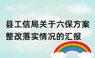 县工信局关于六保方案整改落实情况的汇报