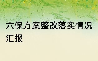六保方案整改落实情况汇报
