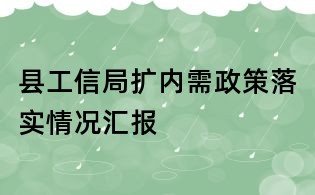 县工信局扩内需政策落实情况汇报