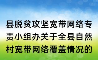县脱贫攻坚宽带网络专责小组办关于全县自然村宽带网络覆盖情况的
