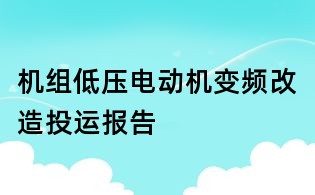机组低压电动机变频改造投运报告