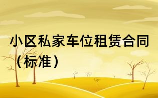 小区私家车位租赁合同(标准)