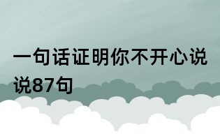 一句话证明你不开心说说87句