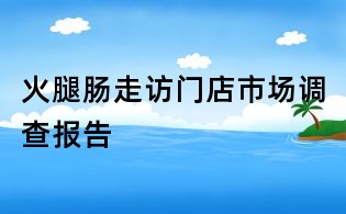 火腿肠走访门店市场调查报告