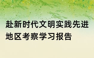 赴新时代文明实践先进地区考察学习报告