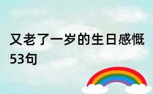 又老了一岁的生日感慨53句