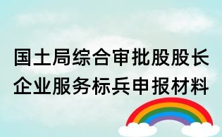 国土局综合审批股股长企业服务标兵申报材料