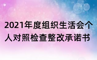 2021年度组织生活会个人对照检查整改承诺书