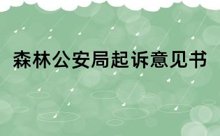 森林公安局起诉意见书