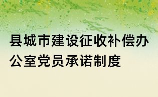 县城市建设征收补偿办公室党员承诺制度