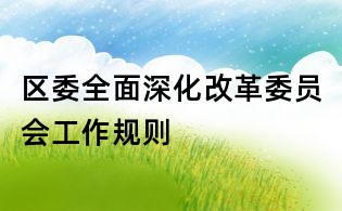 区委全面深化改革委员会工作规则