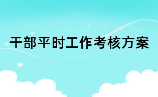 干部平时工作考核方案