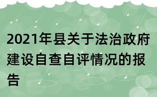 2021年县关于法治政府建设自查自评情况的报告