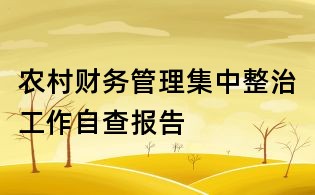 农村财务管理集中整治工作自查报告