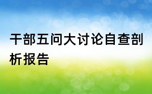 干部五问大讨论自查剖析报告