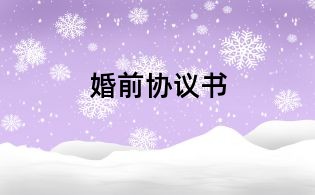 婚前协议书