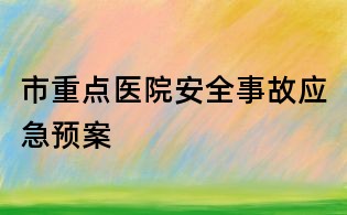市重点医院安全事故应急预案