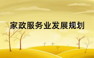 家政服务业发展规划