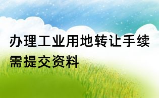 办理工业用地转让手续需提交资料