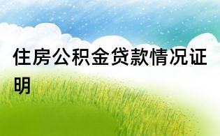 住房公积金贷款情况证明