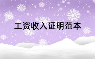 工资收入证明范本