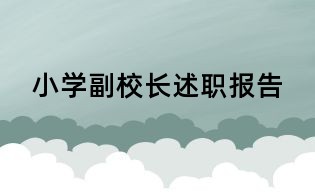 小学副校长述职报告