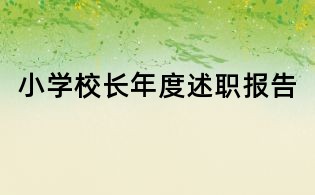 小学校长年度述职报告