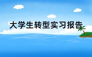 大学生转型实习报告