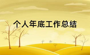 个人年底工作总结