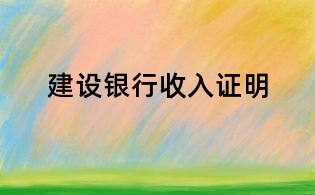建设银行收入证明