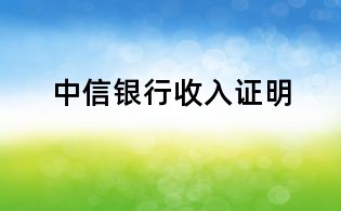 中信银行收入证明
