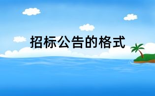招标公告的格式
