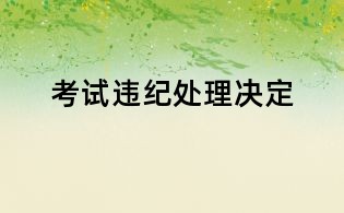 考试违纪处理决定