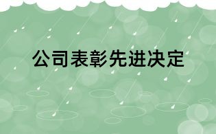 公司表彰先进决定